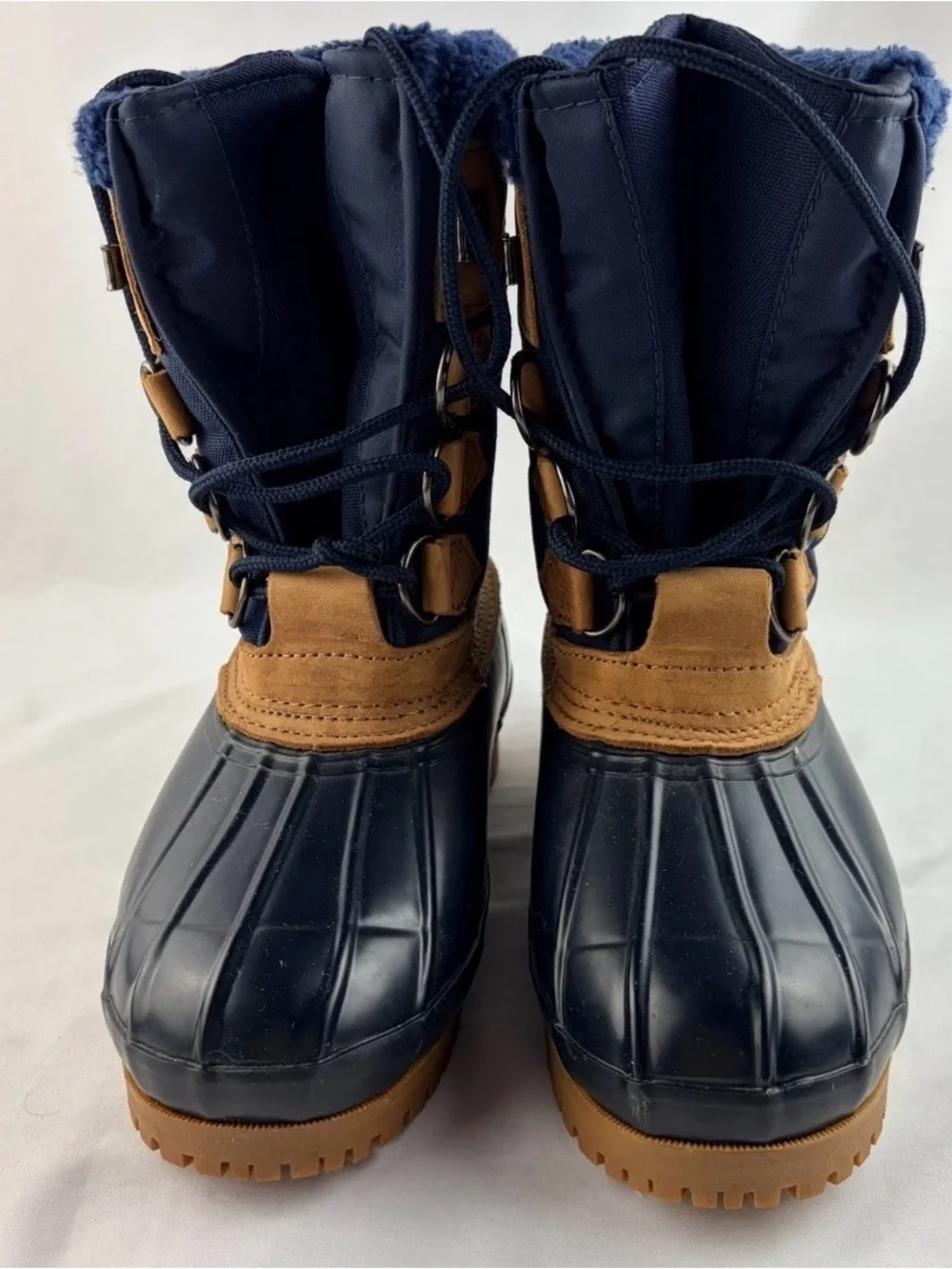 Eddie Bauer Navy and Brown Waterproof Winter Boots